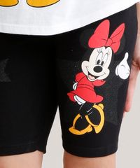 Bermuda-Infantil-com-Estampa-Minnie-em-Algodao---Sustentavel-Preta-9044104-Preto_4