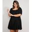 Vestido-Feminino-Plus-Size-Mindset-Curto-com-Laco-Manga-Bufante-Preto-9984336-Preto_1