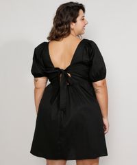 Vestido-Feminino-Plus-Size-Mindset-Curto-com-Laco-Manga-Bufante-Preto-9984336-Preto_2