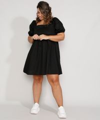 Vestido-Feminino-Plus-Size-Mindset-Curto-com-Laco-Manga-Bufante-Preto-9984336-Preto_3