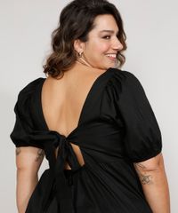 Vestido-Feminino-Plus-Size-Mindset-Curto-com-Laco-Manga-Bufante-Preto-9984336-Preto_5