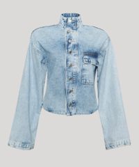Camisa-Jeans-Feminina-Mindset-Oversized-Marmorizada-com-Bolso-Manga-Longa-Gola-Alta-Azul-Claro-9985140-Azul_Claro_6