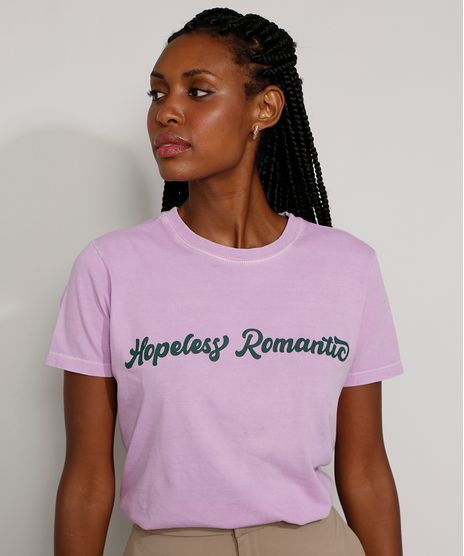 T-Shirt-Feminina-Mindset--Hopeless-Romantic--Manga-Curta-Decote-Redondo-Lilas-9985972-Lilas_1