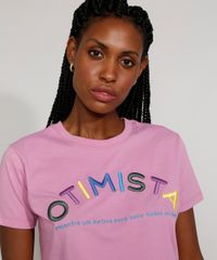 T-Shirt-Feminina-Mindset-com-Bordado--Otimista--Manga-Curta-Decote-Redondo-Rosa-9984149-Rosa_5