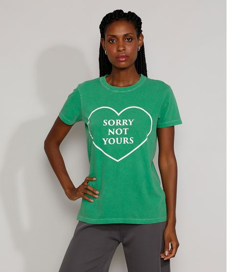 T-Shirt-Feminina-Mindset-Coracao--Sorry-Not-Yours--Manga-Curta-Decote-Redondo-Verde-9984159-Verde_1
