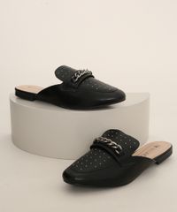 Mule-Feminino-Via-Uno-com-Tachas-e-Corrente-Preto-9981777-Preto_1