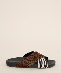 Rasteirinha-Feminina-Oneself-Estampada-Animal-Print-com-Tiras-Cruzadas-Preta-9983119-Preto_2