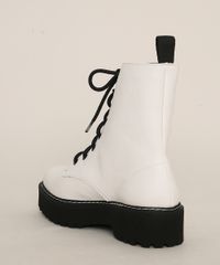 Coturno Branco Feminino Oneself Vista Traseira
