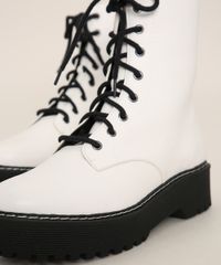 Coturno Branco Feminino Oneself Lado