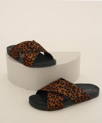 Rasteirinha-Feminina-Oneself-Estampada-Animal-Print-Onca-com-Tiras-Cruzadas-Preta-9983118-Preto_1
