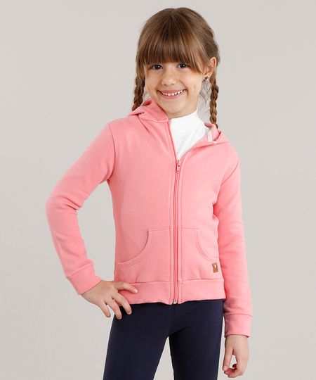 Blusao-Infantil-Basico-em-Moletom-com-Capuz-de-Algodao---Sustentavel-Rosa-8981653-Rosa_1
