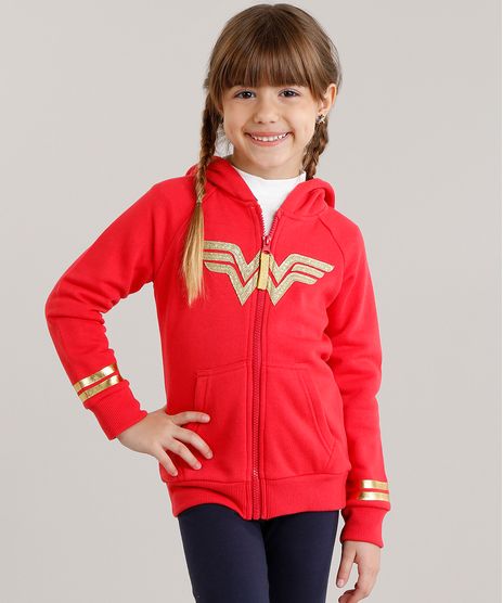 Blusao-Infantil-em-Moletom-Mulher-Maravilha-com-Giltter-em-Algodao---Sustentavel-Vermelho-8833428-Vermelho_1