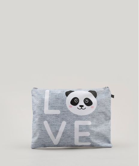 Necessaire-Feminina-Panda--Love--Cinza-Mescla-9037246-Cinza_Mescla_1