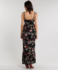 Vestido-Feminino-Longo-Estampado-Floral-com-Renda-Alca-Preto-8881355-Preto_2