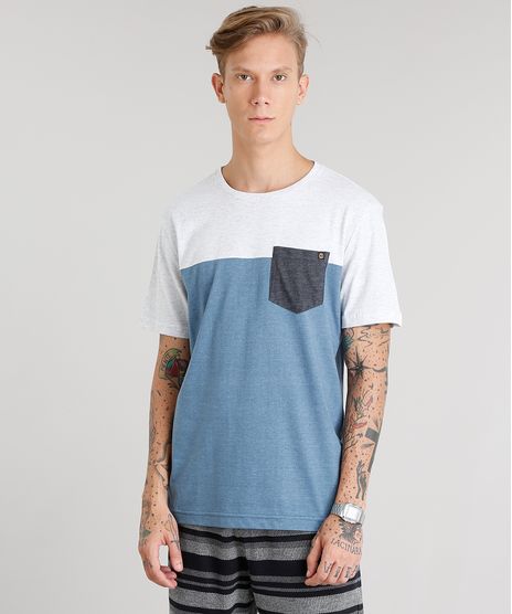 Camiseta-Masculina-Recorte-com-Bolso-Manga-Curta-Gola-Careca-Azul-8451632-Azul_1