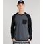 Camiseta-Masculina-com-Bolso-Manga-Longa-Raglan-Gola-Careca-Cinza-Mescla-Escuro-8582091-Cinza_Mescla_Escuro_1