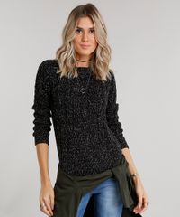 Sueter-Feminino-em-Trico-Botone-Manga-Longa-Gola-Redonda-Preto-8847632-Preto_1
