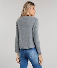 Sueter-Feminino-Cropped-em-Trico-Manga-Longa-Gola-Redonda-Cinza-Mescla-8894518-Cinza_Mescla_2