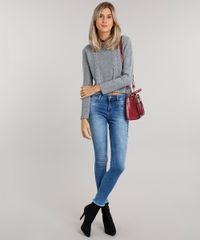Sueter-Feminino-Cropped-em-Trico-Manga-Longa-Gola-Redonda-Cinza-Mescla-8894518-Cinza_Mescla_3