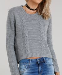 Sueter-Feminino-Cropped-em-Trico-Manga-Longa-Gola-Redonda-Cinza-Mescla-8894518-Cinza_Mescla_4