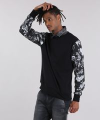 Blusao-em-moleton-com-Estampa-Floral-Preto-8829602-Preto_1