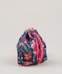 Bolsa-Infantil-Estampada-Floral-com-Elastico-de-Cabelo-Preta-9060663-Preto_2