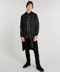 Camisa-Masculina-Xadrez-Manga-Longa-Verde-Militar-8448795-Verde_Militar_3