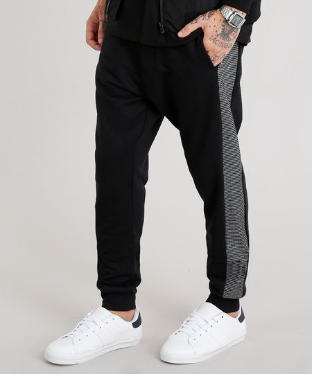 Calca-Masculina--Relaxed-em-Moletom-Preta-8944409-Preto_1