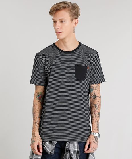 Camiseta-Masculina-Listrada-Manga-Curta-Gola-Careca-Preta-8960849-Preto_1