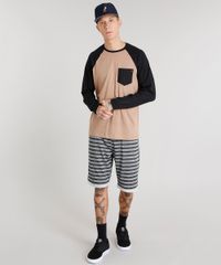 Camiseta-Masculina-com-Bolso-Manga-Longa-Raglan-Gola-Careca-Marrom-8582091-Marrom_3