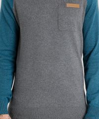 Sueter-Masculino-Raglan-em-Trico-com-Bolso-Gola-Redonda-Manga-Longa-Cinza-Mescla-Escuro-8865713-Cinza_Mescla_Escuro_4