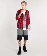 Bermuda-Masculina-Relaxed-em-Moletom-com-Recorte-Cinza-Mescla-Escuro-8586711-Cinza_Mescla_Escuro_3