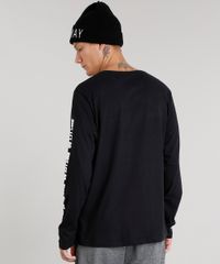 Camiseta-Masculina--New-York-City--Manga-Longa-Gola-Careca-Preta-8714915-Preto_2