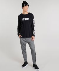 Camiseta-Masculina--New-York-City--Manga-Longa-Gola-Careca-Preta-8714915-Preto_3