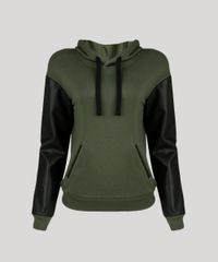 Blusao-Feminino-em-Moletom-Manga-Longa-Diferenciada-Gola-com-Capuz-Verde-Escuro-8846259-Verde_Escuro_5