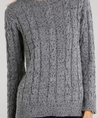Sueter-Feminino-em-Trico-Botone-Manga-Longa-Gola-Redonda-Cinza-8847632-Cinza_4
