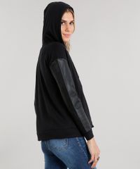Blusao-Feminino-em-Moletom-Manga-Longa-Diferenciada-Gola-com-Capuz-Preto-8846260-Preto_2