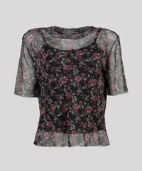Blusa-Feminina-em-Tule-Estampada-Floral-com-Regata-Manga-Curta-Gola-Redonda-Preta-9046743-Preto_5