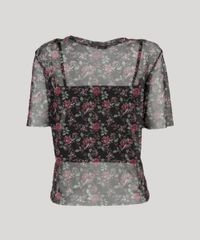 Blusa-Feminina-em-Tule-Estampada-Floral-com-Regata-Manga-Curta-Gola-Redonda-Preta-9046743-Preto_6