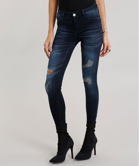 Calca-Jeans-Feminina-Super-Skinny-Destroyed-Sawary-Estampada-Azul-Escuro-9106139-Azul_Escuro_1