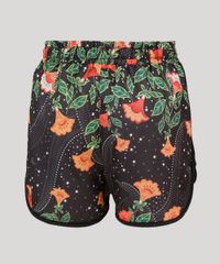 Short-Feminino-Running-Esportivo-Estampado-Floral-Preto-8918868-Preto_6