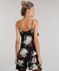 Vestido-Feminino-Estampado-Floral-Curto-de-Alca-com-Babados-Preto-8897465-Preto_2