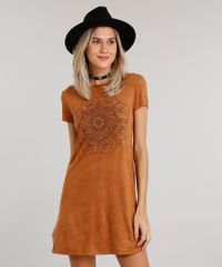Vestido-Feminino-em-Suede-Curto-com-Mandala-Manga-Curta-Caramelo-9034084-Caramelo_1 Vestido-Feminino-em-Suede-Curto-com-Mandala-Manga-Curta-Caramelo-9034084-Caramelo_1