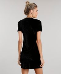 Vestido-Feminino-em-Veludo-Curto-Manga-Curta-Tshirt-Dress-Preto-9016145-Preto_2