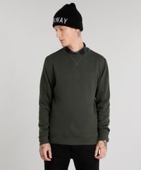 Blusao-Masculino-em-Moletom-Basico-Gola-Redonda-Manga-Longa-Verde-Militar-8829222-Verde_Militar_1