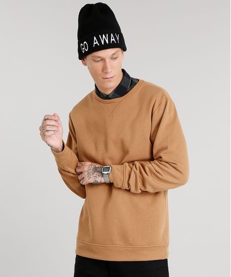 Blusao-Masculino-em-Moletom-Basico-Gola-Redonda-Manga-Longa-Caramelo-8829292-Caramelo_1