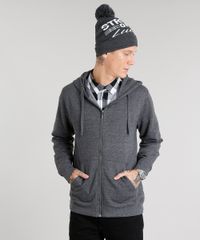Blusao-Masculino-em-Moletom-Basico-com-Capuz-Manga-Longa-Cinza-Mescla-Escuro-8463506-Cinza_Mescla_Escuro_1