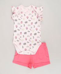 Conjunto-Infantil-de-Body-Estampado-Sem-Manga---Short-em-Moletom-Rosa-9073695-Rosa_1