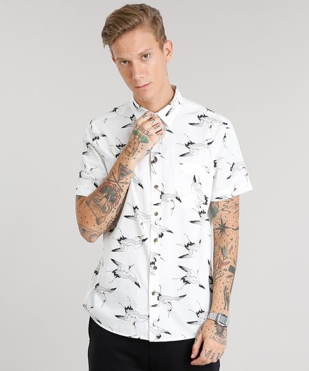 Camisa-Masculina-Estampada-de-Passaros-Manga-Curta-Off-White-8872885-Off_White_1 Camisa-Masculina-Estampada-de-Passaros-Manga-Curta-Off-White-8872885-Off_White_1