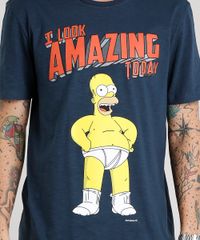 Camiseta-Masculina--Homer-Simpsons--Manga-Curta-Gola-Careca-Azul-Marinho-8946661-Azul_Marinho_4